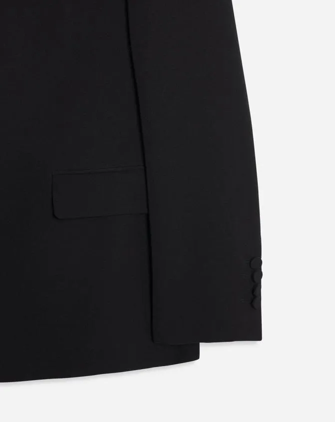 Men Coats and Jackets Lanvin SingleBreasted Flap Pockets Jacket With Satin Lapels Black