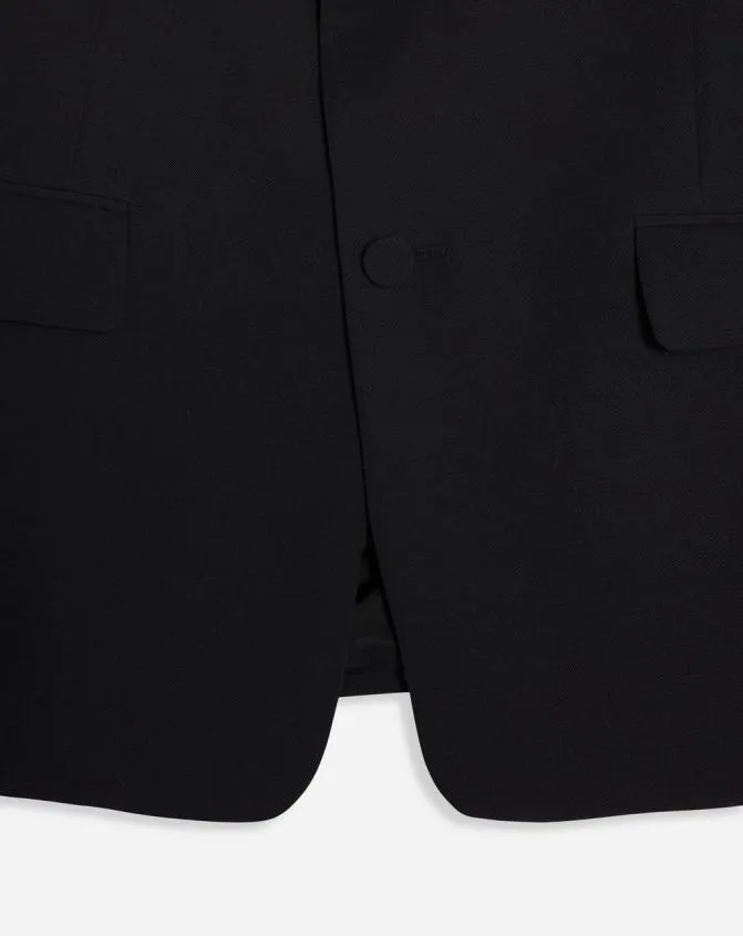 Men Coats and Jackets Lanvin SingleBreasted Flap Pockets Jacket With Satin Lapels Black