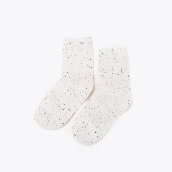 Men Cotton Mid Sock Ivory Multicolor Marl Nisolo Socks