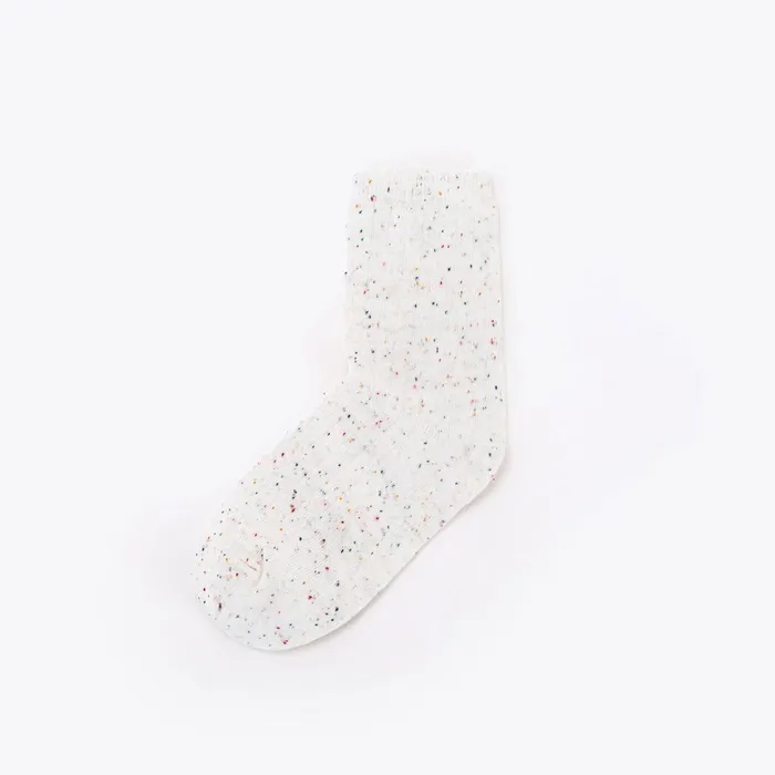 Men Cotton Mid Sock Ivory Multicolor Marl Nisolo Socks