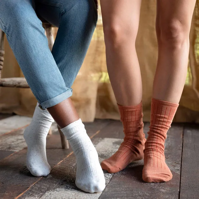 Men Cotton Mid Sock Ivory Multicolor Marl Nisolo Socks