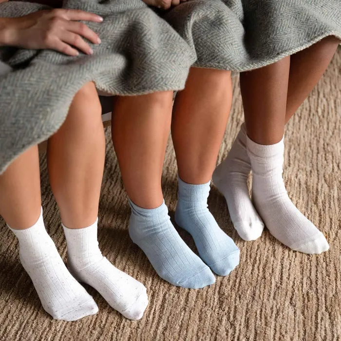 Men Cotton Mid Sock Ivory Multicolor Marl Nisolo Socks