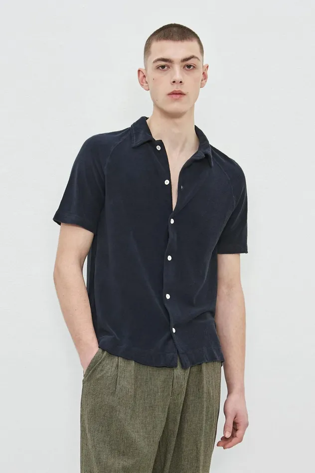 Men CRUISER 8211 Terry Cotton Linen Jersey Shortsleeved Polo Shirt 8211 Blu Massimo Alba TShirts and Polos Men CRUISER 8211 Terry Cotton Linen Jersey Shortsleeved Polo Shirt 8211 Blu Massimo Alba TShirts and Polos