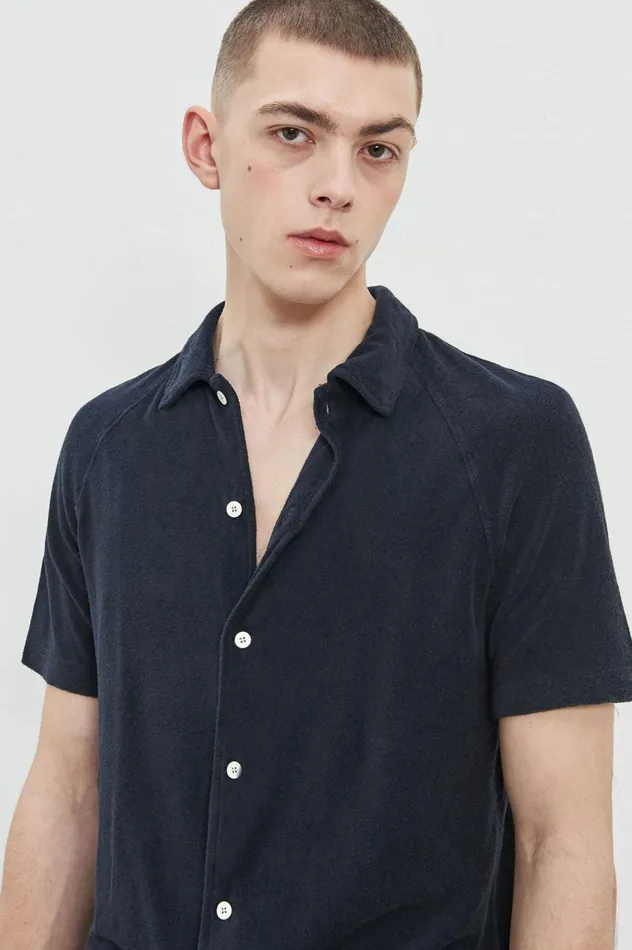 Men CRUISER 8211 Terry Cotton Linen Jersey Shortsleeved Polo Shirt 8211 Blu Massimo Alba TShirts and Polos Men CRUISER 8211 Terry Cotton Linen Jersey Shortsleeved Polo Shirt 8211 Blu Massimo Alba TShirts and Polos