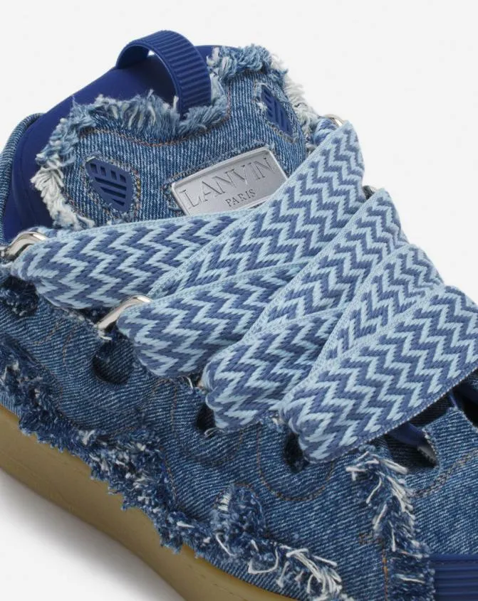 Men Curb Lanvin Curb Sneakers In Denim Denim Blue Men Curb Lanvin Curb Sneakers In Denim Denim Blue
