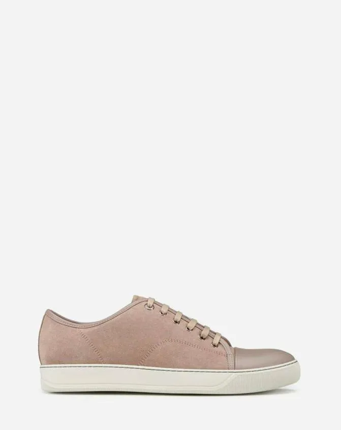 Men DBB1 Lanvin Dbb1 Suede And Leather Sneakers Beige