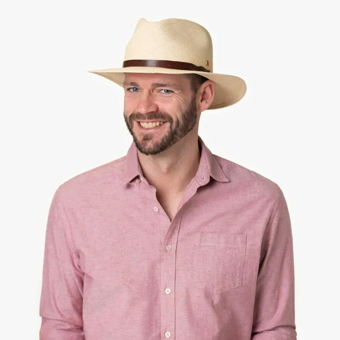 Men Enrico Traveller Panama Hat Light Brown Mayser Traveler Hats Men Enrico Traveller Panama Hat Light Brown Mayser Traveler Hats