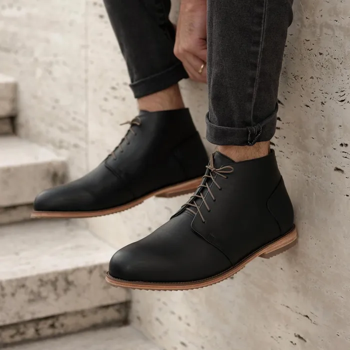 Men Everyday Chukka Boot Black Nisolo Boots