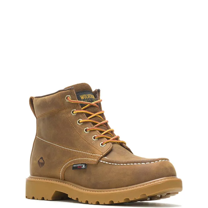 Men Floorhand Moc Toe 6rdquo Work Boot Tan Wolverine Soft Toe