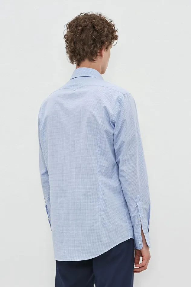 Men GENOVA 8211 Cotton Shirt 8211 Cielo Massimo Alba Shirts