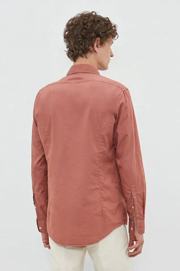 Men GENOVA 8211 Oxford Cotton Shirt 8211 Coral Massimo Alba Shirts