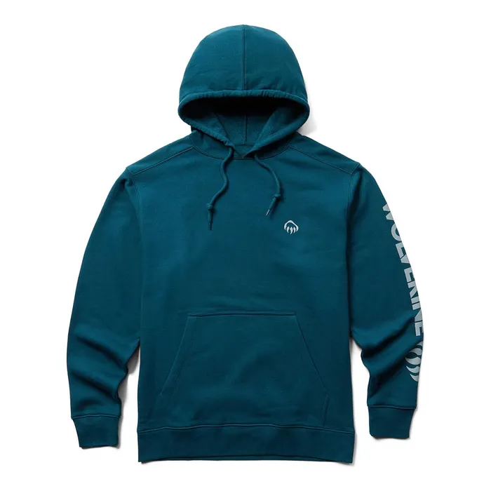 Men Graphic Hoody Sleeve Logo Ink Blue Wolverine Clothing