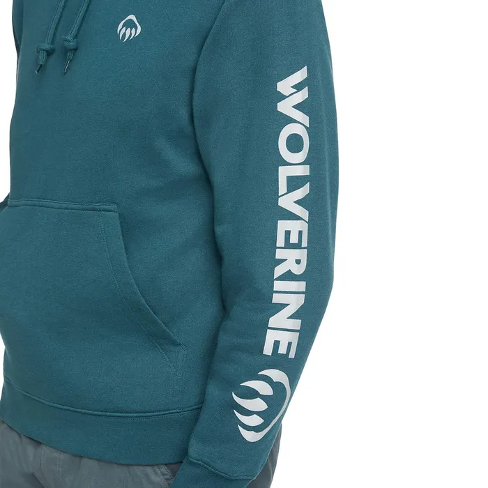 Men Graphic Hoody Sleeve Logo Ink Blue Wolverine Clothing