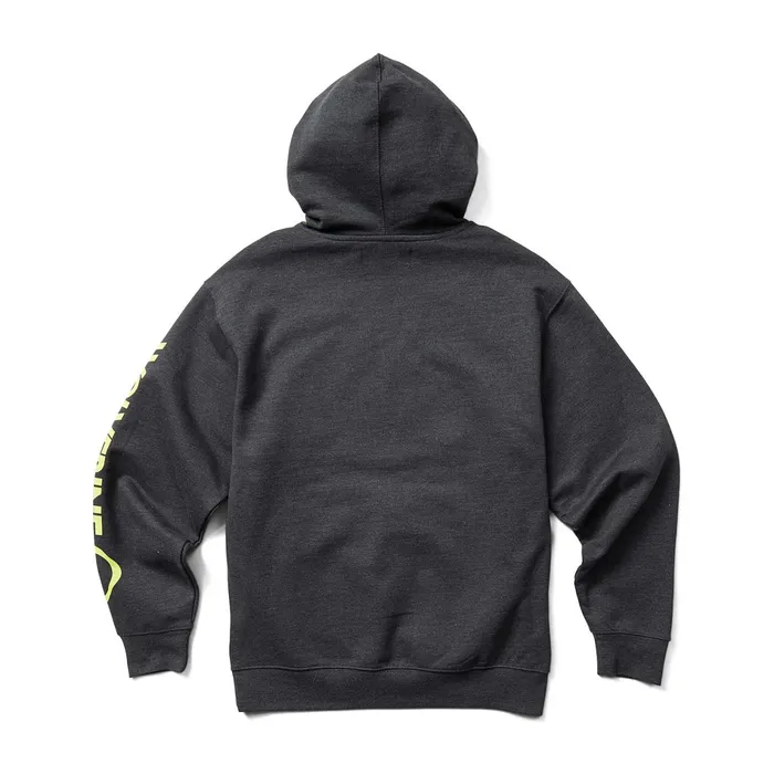 Men Graphic Hoody Sleeve Logo Onyx Heather Wolverine Clothing