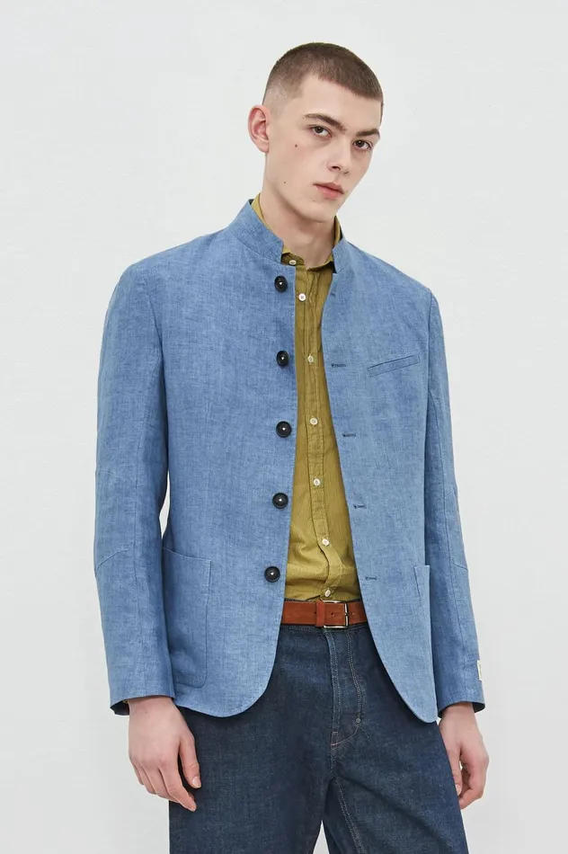 Men GSTAAD 8211 Dlav Linen Jacket 8211 Marine Massimo Alba Jackets and Coats Men GSTAAD 8211 Dlav Linen Jacket 8211 Marine Massimo Alba Jackets and Coats