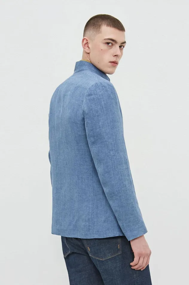Men GSTAAD 8211 Dlav Linen Jacket 8211 Marine Massimo Alba Jackets and Coats Men GSTAAD 8211 Dlav Linen Jacket 8211 Marine Massimo Alba Jackets and Coats