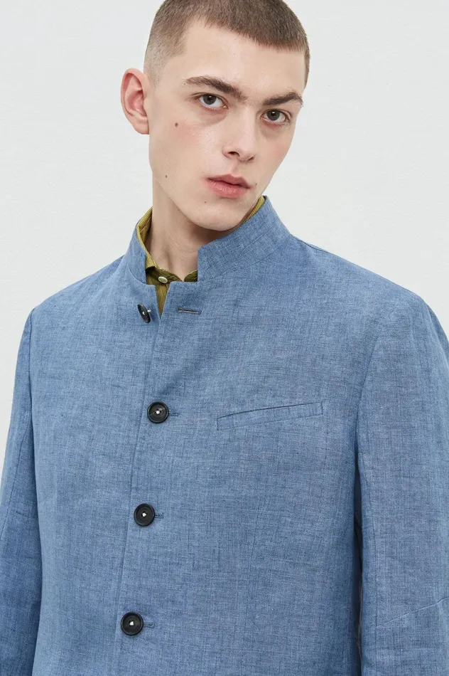Men GSTAAD 8211 Dlav Linen Jacket 8211 Marine Massimo Alba Jackets and Coats Men GSTAAD 8211 Dlav Linen Jacket 8211 Marine Massimo Alba Jackets and Coats