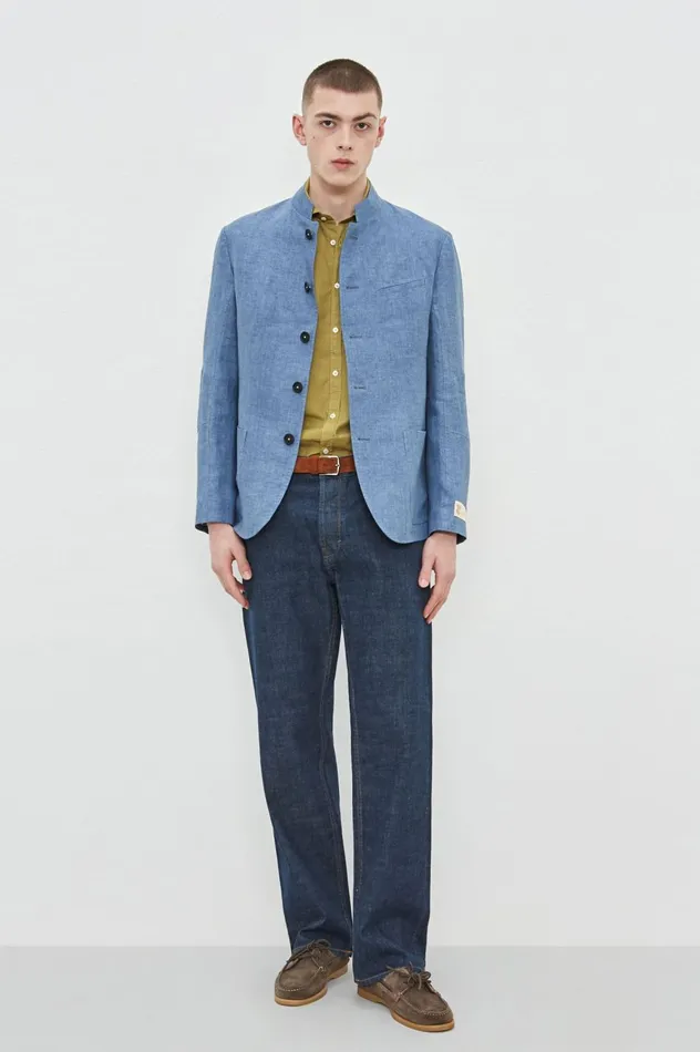 Men GSTAAD 8211 Dlav Linen Jacket 8211 Marine Massimo Alba Jackets and Coats Men GSTAAD 8211 Dlav Linen Jacket 8211 Marine Massimo Alba Jackets and Coats