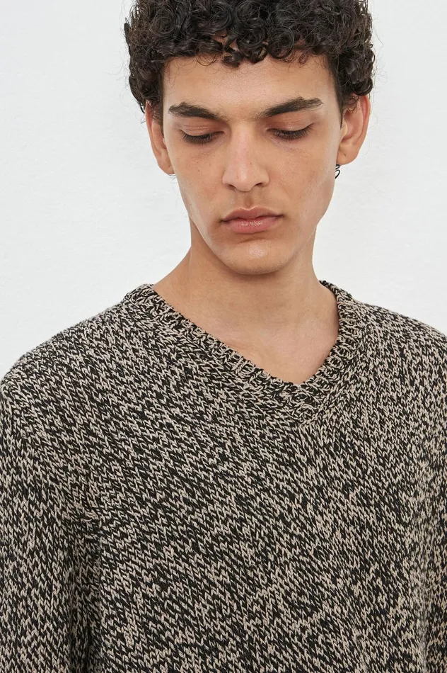 Men JACOB 8211 Cotton Silk Sweater 8211 Nero Massimo Alba Knitwear