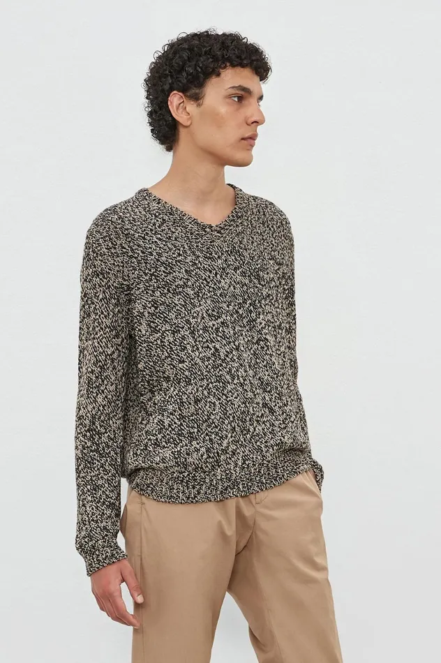 Men JACOB 8211 Cotton Silk Sweater 8211 Nero Massimo Alba Knitwear