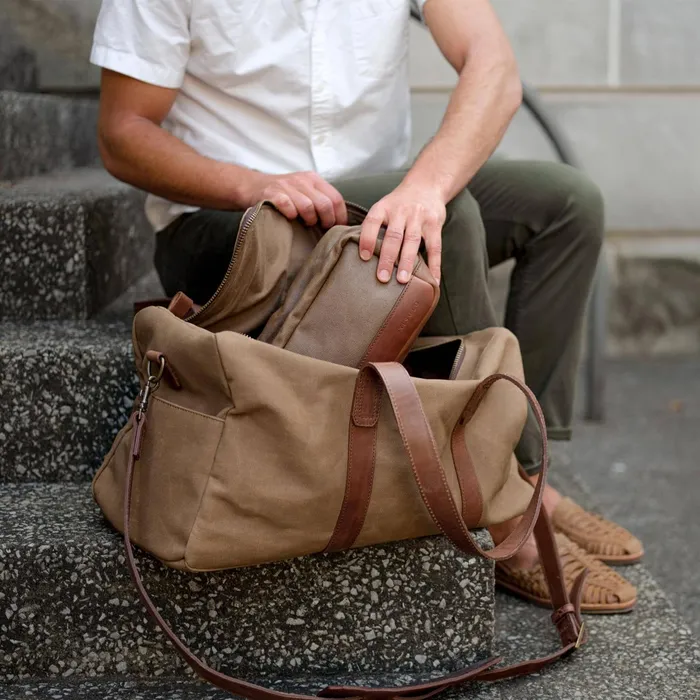 Men Luis Weekender Waxed Canvas Nisolo Bags and Wallets