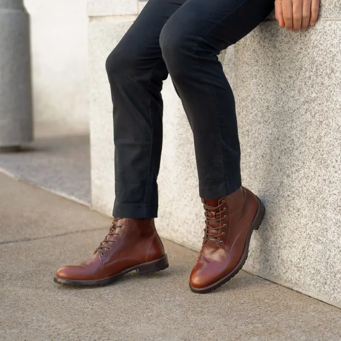 Men Martin AllWeather Boot Mahogany Nisolo Boots