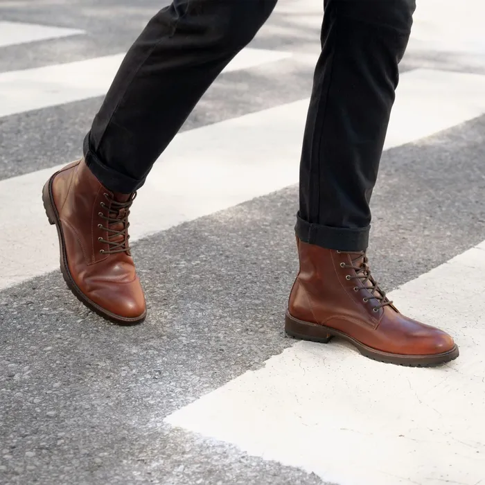 Men Martin AllWeather Boot Mahogany Nisolo Boots