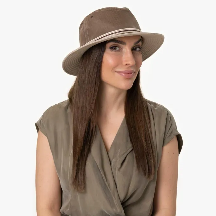 Men Menowin Twotone Fabric Hat Khaki Mayser Traveler Hats Men Menowin Twotone Fabric Hat Khaki Mayser Traveler Hats