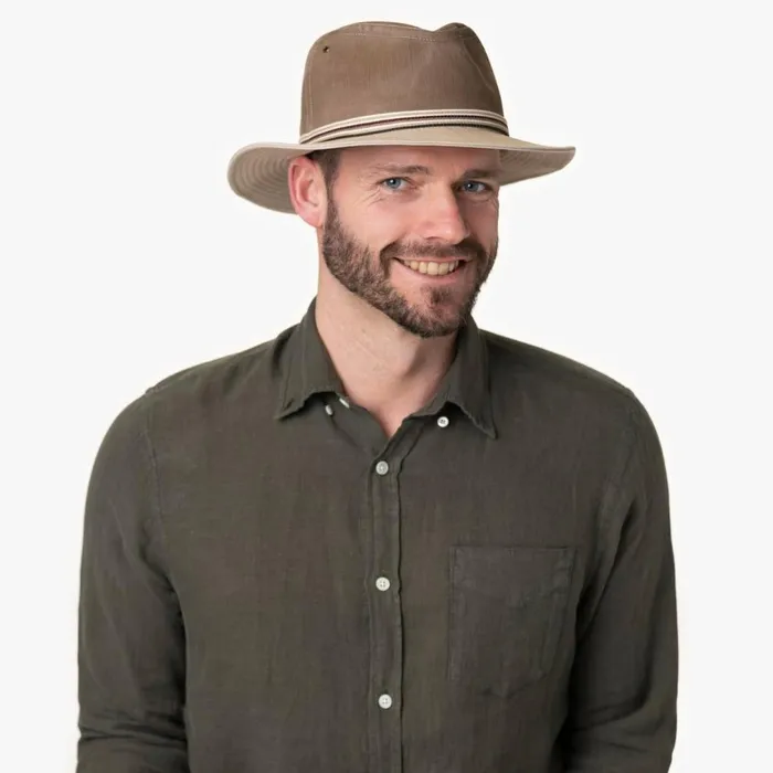 Men Menowin Twotone Fabric Hat Khaki Mayser Traveler Hats Men Menowin Twotone Fabric Hat Khaki Mayser Traveler Hats