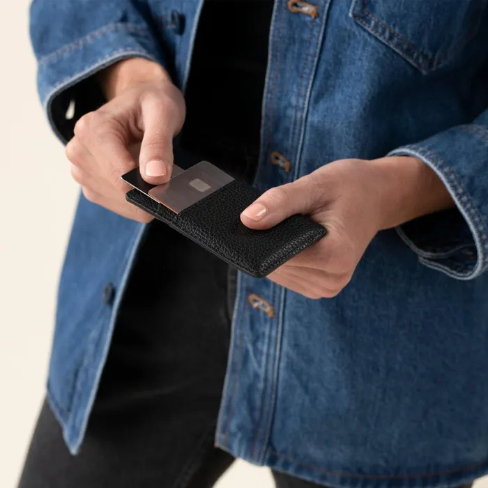 Men Nico Card Case Wallet Black Nisolo Bags and Wallets