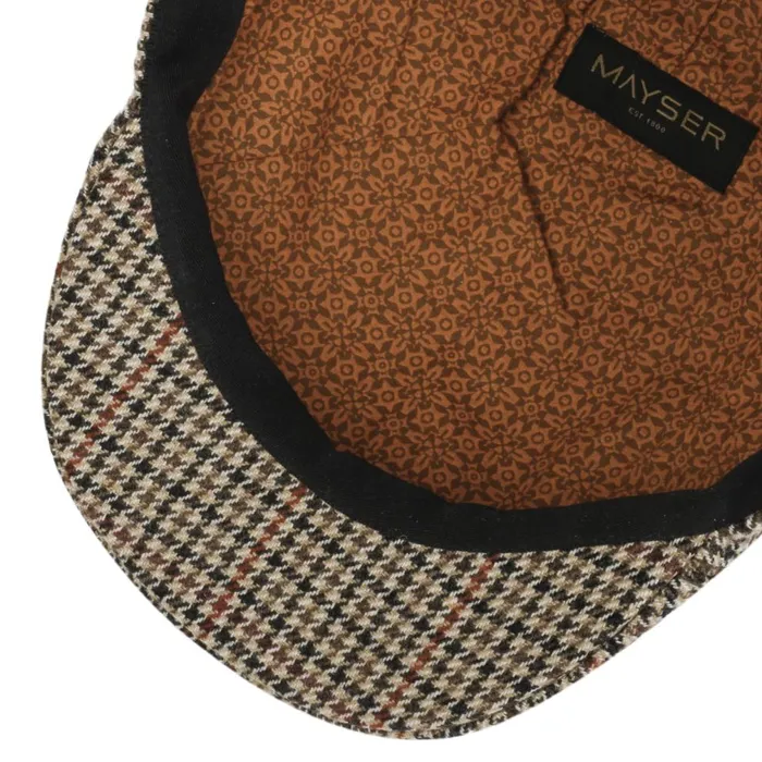 Men Paddy Casual Houndstooth Flat Cap Brown Mayser Flat Caps Men Paddy Casual Houndstooth Flat Cap Brown Mayser Flat Caps