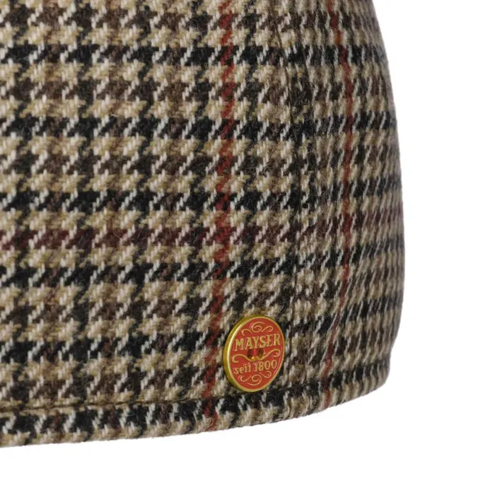 Men Paddy Casual Houndstooth Flat Cap Brown Mayser Flat Caps Men Paddy Casual Houndstooth Flat Cap Brown Mayser Flat Caps