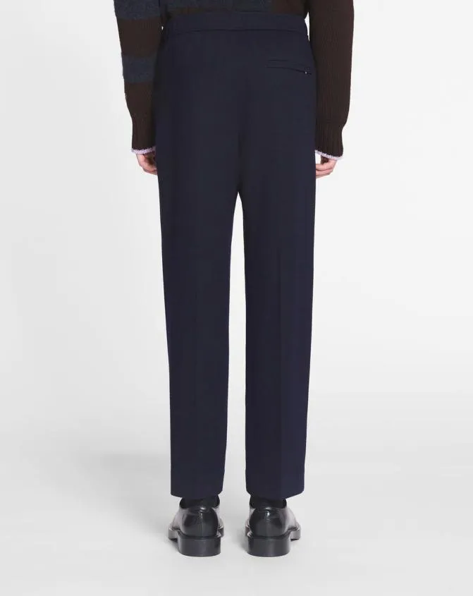 Men Pants and Shorts Lanvin Pants With An Elastic Waistband Dark Navuy Blue Men Pants and Shorts Lanvin Pants With An Elastic Waistband Dark Navuy Blue