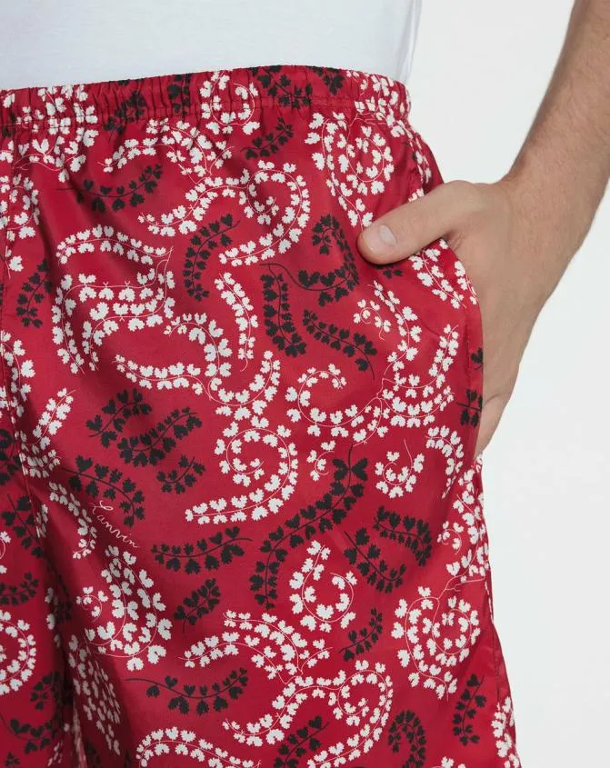 Men Pants and Shorts Lanvin Printed Swim Trunks Carmine Red Men Pants and Shorts Lanvin Printed Swim Trunks Carmine Red