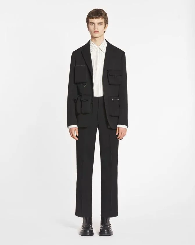Men Pants and Shorts Lanvin Straight Fit Pants Black Men Pants and Shorts Lanvin Straight Fit Pants Black