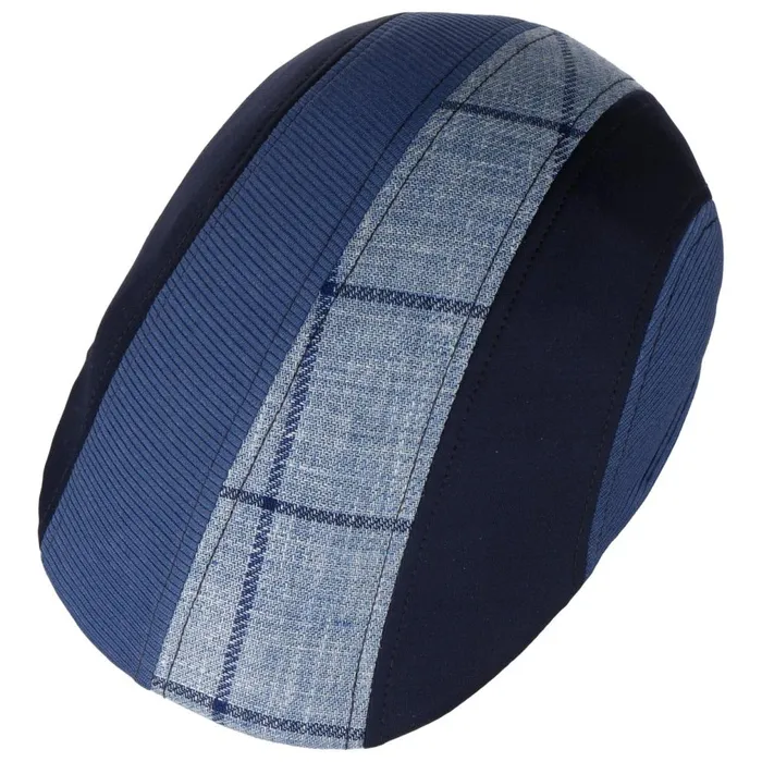 Men Pitt Patchwork Cap Blue Mayser Flat Caps Men Pitt Patchwork Cap Blue Mayser Flat Caps