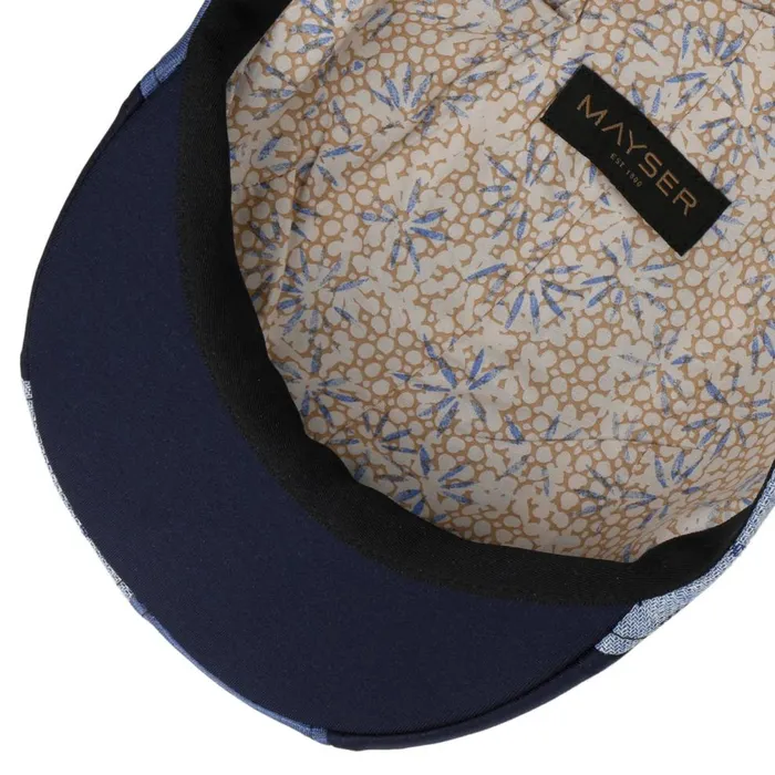 Men Pitt Patchwork Cap Blue Mayser Flat Caps Men Pitt Patchwork Cap Blue Mayser Flat Caps