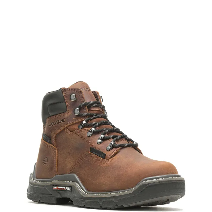 Men Raider DuraShocks Waterproof 6034MetGuard Work Boot Peanut Wolverine Safety Toe