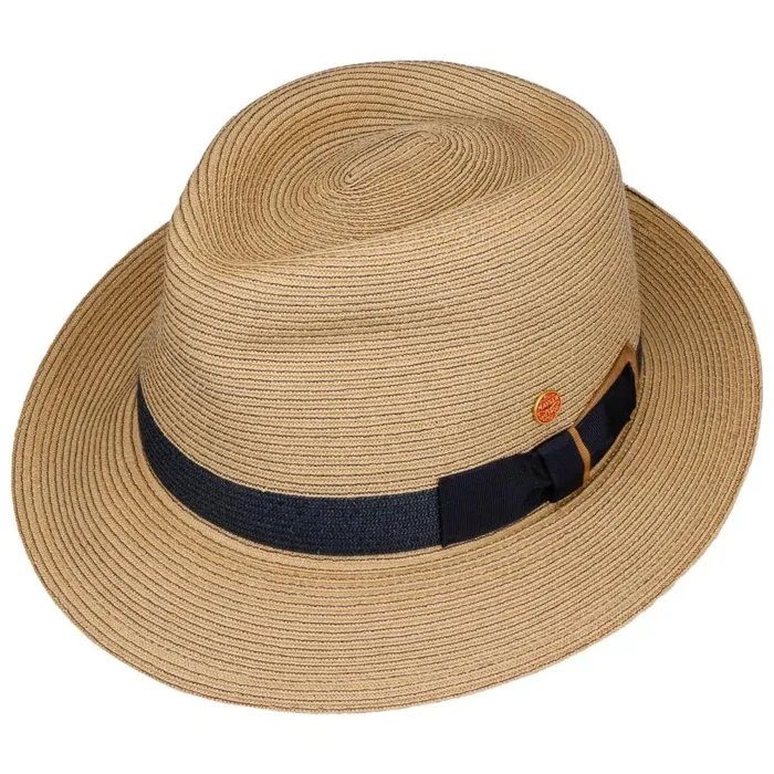 Men Samuel Livorno Fedora Straw Hat Natural Blue Mayser Pork Pie Hats Men Samuel Livorno Fedora Straw Hat Natural Blue Mayser Pork Pie Hats