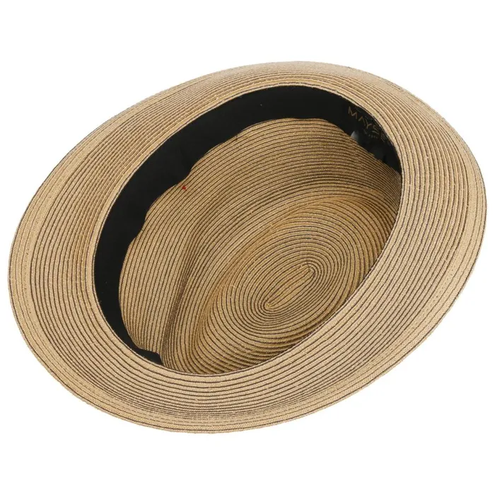Men Samuel Livorno Fedora Straw Hat Natural Blue Mayser Pork Pie Hats Men Samuel Livorno Fedora Straw Hat Natural Blue Mayser Pork Pie Hats