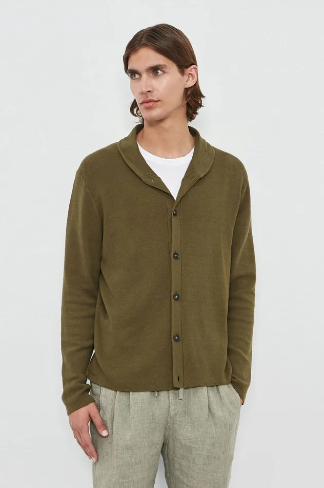 Men SCOOP 8211 Silk Cardigan 8211 Military Massimo Alba Knitwear