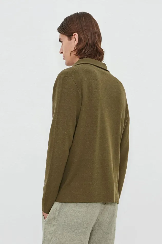 Men SCOOP 8211 Silk Cardigan 8211 Military Massimo Alba Knitwear