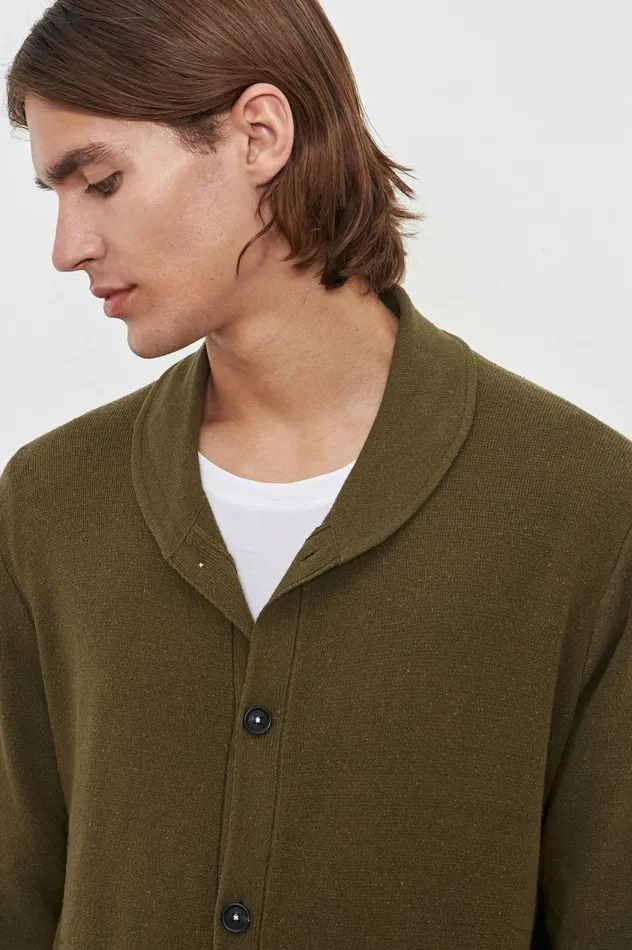 Men SCOOP 8211 Silk Cardigan 8211 Military Massimo Alba Knitwear