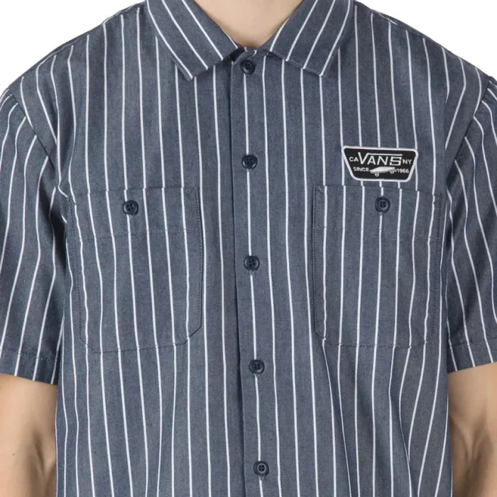 Men Shirts and Flannels Vans Coleman Shirt Dress Blues Stripe Men Shirts and Flannels Vans Coleman Shirt Dress Blues Stripe
