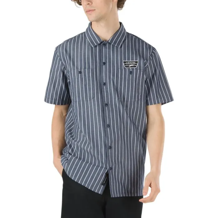 Men Shirts and Flannels Vans Coleman Shirt Dress Blues Stripe Men Shirts and Flannels Vans Coleman Shirt Dress Blues Stripe