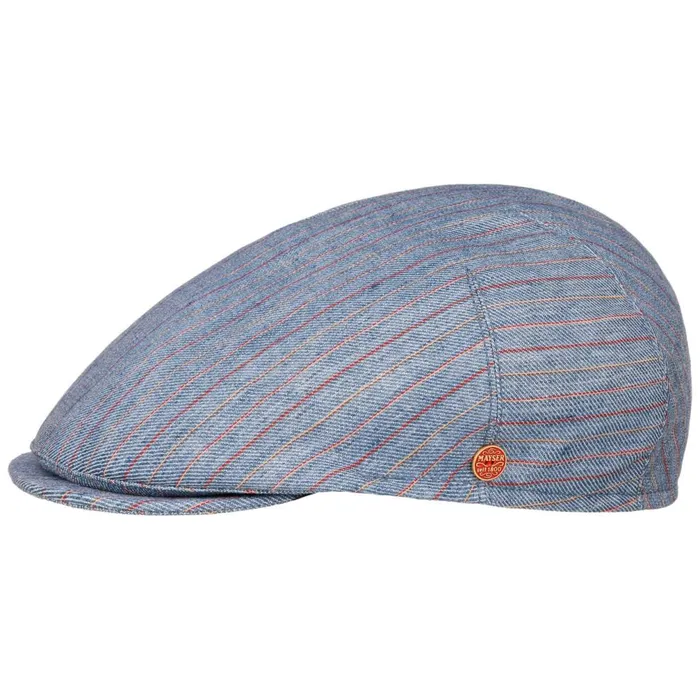 Men Sidney Paros Stripes Flatcap Blue Mayser Flat Caps