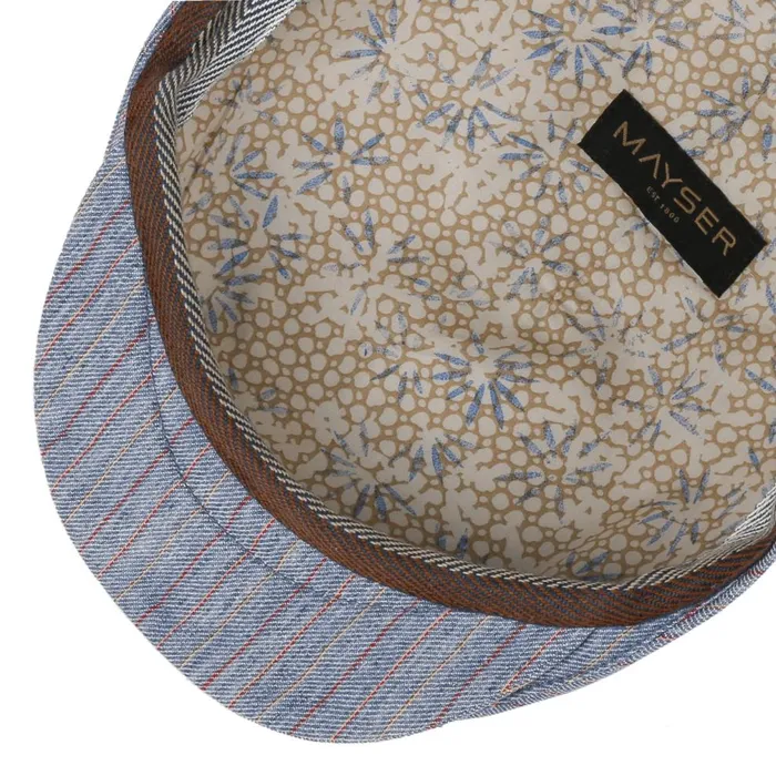 Men Sidney Paros Stripes Flatcap Blue Mayser Flat Caps Men Sidney Paros Stripes Flatcap Blue Mayser Flat Caps