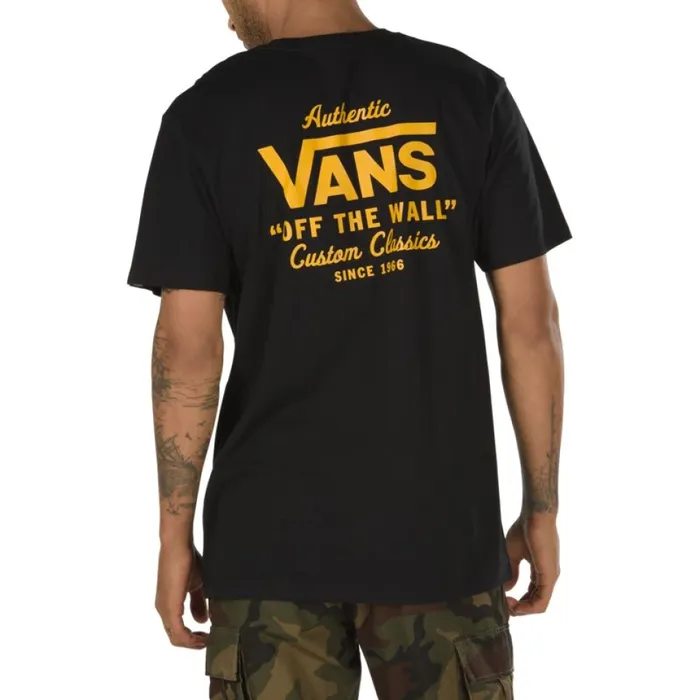 Men Vans Holder Street TShirt BlackOld Gold TShirts and Tanks