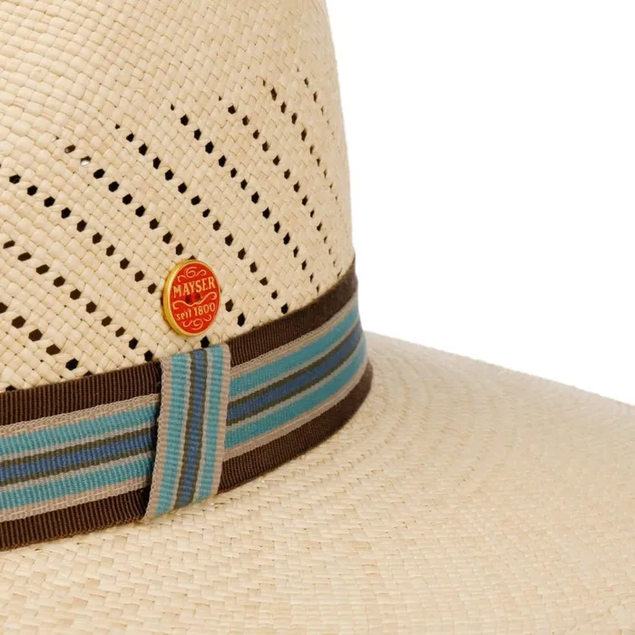 Men Vented Crown Panama Hat Nature Mayser Straw Hats Men Vented Crown Panama Hat Nature Mayser Straw Hats