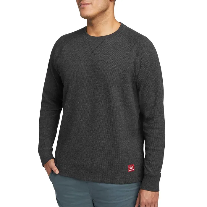 Men Walden II Thermal Long Sleeve Tee Black Heather Wolverine Work Shirts